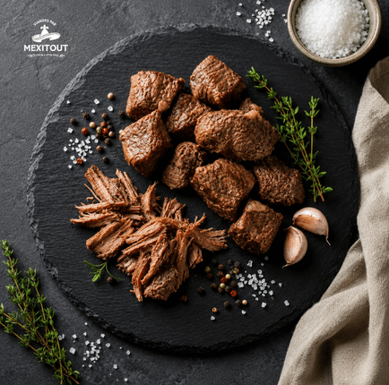 Barbacoa d’agneau entièrement cuite, prête à effilocher – 500 g