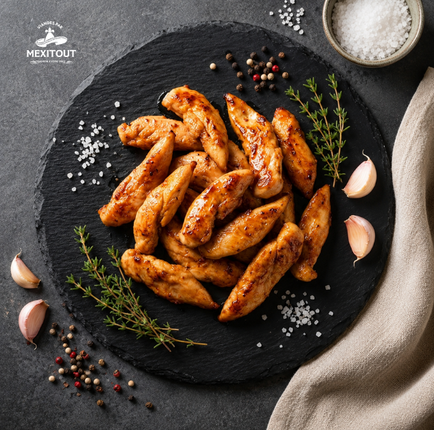 Lanières de poulet marinées Al Pastor prêtes à cuire – 500 g